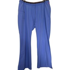 Heart Soul Size 2X Petite Scrub Pants Elastic Waistband & Pockets Ceil Blue